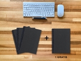 A 5 Notizbuch - Set, 3+1 gratis, Luxury 80 Seiten SCHWARZ ONYX GLITTER-OPTIK, punktiert 5x5mm - 