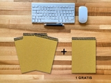 A 5 Notizblock - Set, 3+1 gratis, Luxury 80 Seiten GOLD GMUND SHIMMER, kariert 5x5mm - 