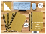 A 6 Notizbuch - Set, 4+2 gratis, Luxury 80 Seiten GOLD GMUND SHIMMER, punktiert 10x10mm - 