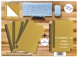 A 6 Notizbuch - Set, 4+2 gratis, Luxury 80 Seiten GOLD GMUND SHIMMER, punktiert 20x20mm - 