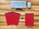 A 5 Notizblock - Set, 3+1 gratis, Luxury 80 Seiten ROT JUPITER GLITTER-OPTIK, punktiert 5x5mm - 