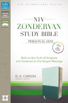 NIV Zondervan Study Bible, Personal Size, Leathersoft, Light Blue/Turquoise, Indexed