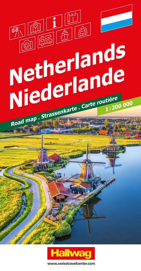 Hallwag Strassenkarte Niederlande 1:200.000