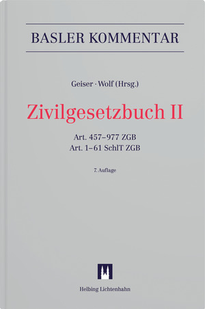 Zivilgesetzbuch II - Dario Ammann, Ruth Arnet, Christoph Bauer, Thomas Bauer, Philip Bornhauser, René Bösch, Peter Breitschmid, Eduard Brogli, Lukas Brugger, Christoph Brunner, Roland Bühler, Robert K. Däppen, Martin Eggel, Wolfgang Ernst, Roland Fankhauser, Christiana Fountoulakis, Daniel Gabrieli, Stefan Gäumann, Thomas Geiser, Davide Giampaolo, Cora Graf-Gaiser, Dominique Gross, Harold Grüninger, Rahel Guyer, Bruno Huwiler, Peter R. Isler, Roland Jeitziner, David Jenny, Martin Karrer, Katrin Keller Lüscher, Andreas Kley, Urs Lehmann, Daniel Leu, Andreas Meili, Yannick Minnig, Michel Montini, Michel Mooser, Roland M. Müller, Etienne Petitpierre, Giorgio Piatti, Corrado Rampini, Ruth E. Reusser, Heinz Rey, Samuel Rickli, Arnold F. Rusch, Peter Carl Schaufelberger, Jürg Schmid, Christina Schmid-Tschirren, Hermann Schulin, Ivo Schwander, Daniel Staehelin, Lorenz Strebel, Christoph Thurnherr, Markus Vischer, Nedim Peter Vogt, Wolfgang Wiegand, Jürg Wichtermann, Stephan Wolf, Samuel Zogg