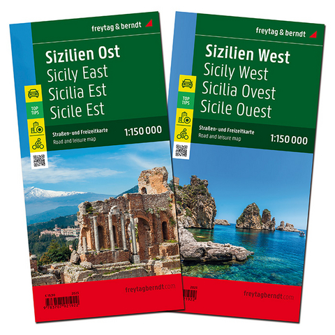 Sizilien, Straßenkarten-Set 1:150.000, freytag & berndt