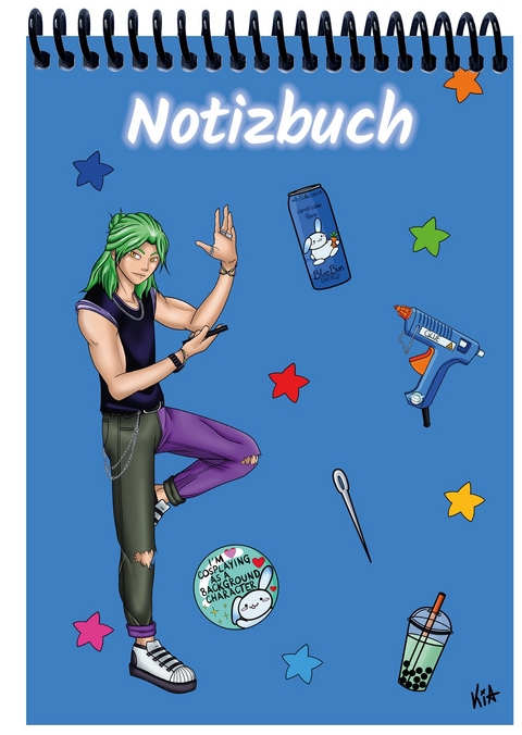 A 4 Notizblock Manga Quinn, blau, liniert - 