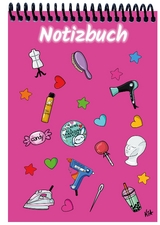 A 4 Notizblock Manga Items, pink, liniert - 