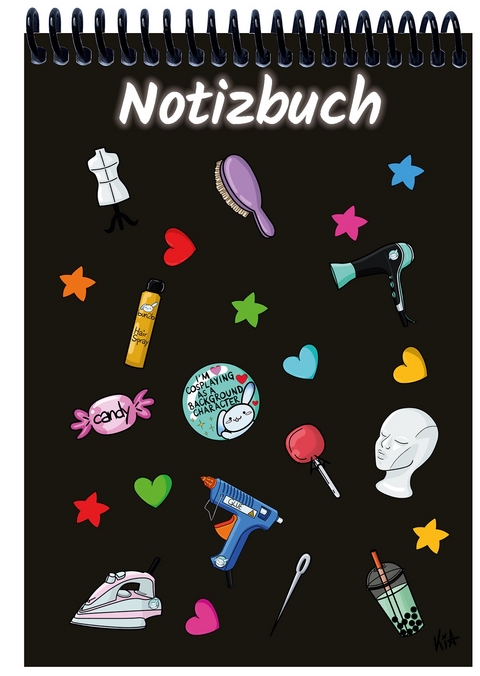 A 5 Notizblock Manga Items, schwarz, liniert - 