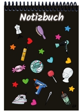 A 5 Notizblock Manga Items, schwarz, blanko - 