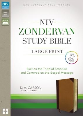 NIV Zondervan Study Bible, Large Print, Leathersoft, Brown/Tan, Indexed