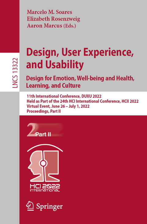 Design, User Experience, and Usability: Design for Emotion, Well-being and Health, Learning, and Culture - 