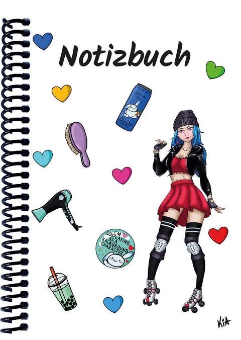 A 5 Notizbuch Manga Enora, weiß, liniert - 