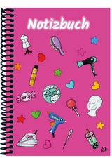 A 4 Notizbuch Manga Items, pink, liniert - 