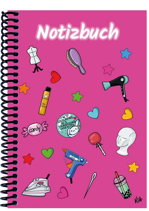 A 4 Notizbuch Manga Items, pink, liniert - 