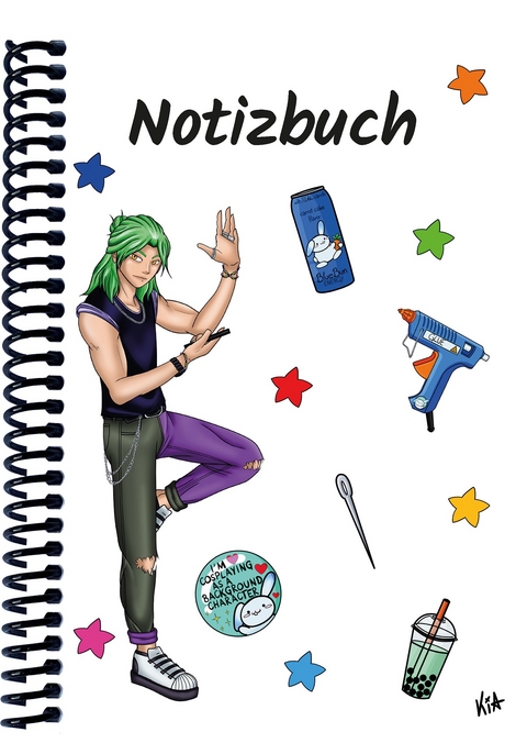 A 5 Notizbuch Manga Quinn, weiß, kariert - 