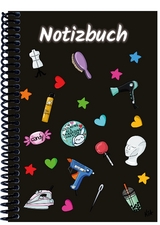 A 5 Notizbuch Manga Items, schwarz, liniert - 