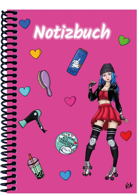 A 5 Notizbuch Manga Enora, pink, liniert - 