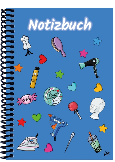 A 4 Notizbuch Manga Items, blau, blanko - 