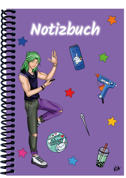 A 4 Notizbuch Manga Quinn, lila, blanko - 