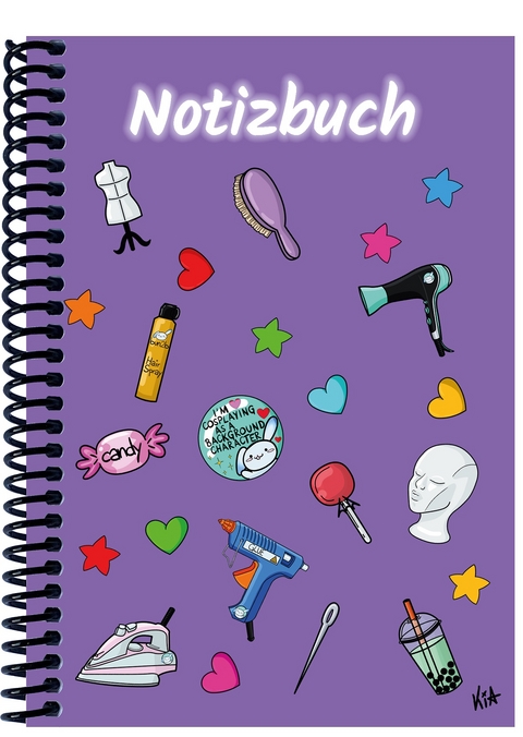 A 4 Notizbuch Manga Items, lila, liniert - 