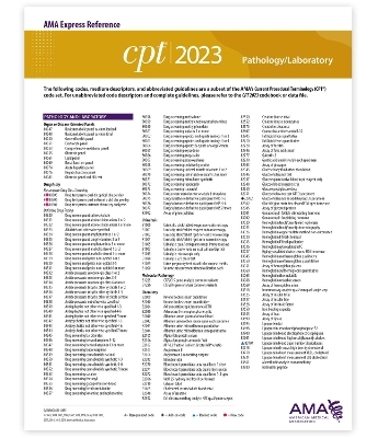 CPT 2023 Express Reference Coding Card: Pathology/Laboratory -  American Medical Association