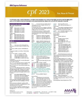 CPT 2023 Express Reference Coding Card: Ear, Nose, Throat -  American Medical Association