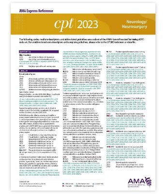 CPT 2023 Express Reference Coding Card: Neurology/Neurosurgery -  American Medical Association