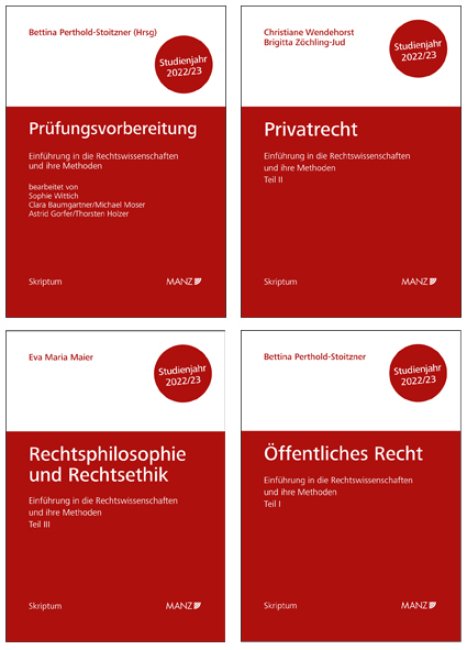 PAKET: Prüfungsvorbereitung + Einführung in die Rechtswissenschaften und ihre Methoden: Tl. I + Tl. II + Tl. III - Bettina Perthold-Stoitzner, Christiane Wendehorst, Brigitta Zöchling-Jud, Eva Maria Maier