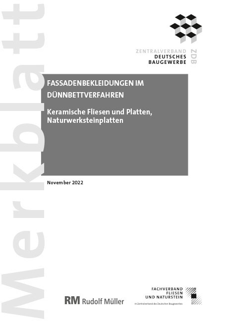 Merkblatt Fassadenbekleidungen im Dünnbettverfahren 2022-11 - Rudolf Voos