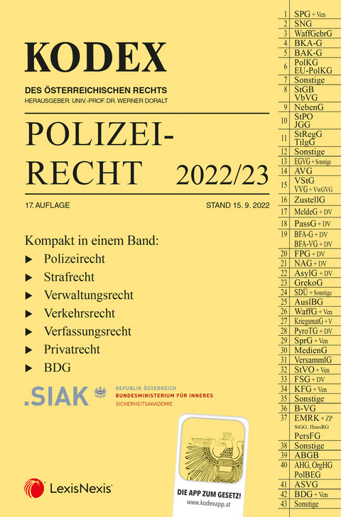 KODEX Polizeirecht 2022/23 - inkl. App