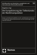 Die Europäisierung des Tatbestandes der Marktmanipulation - Magdalena Vogt