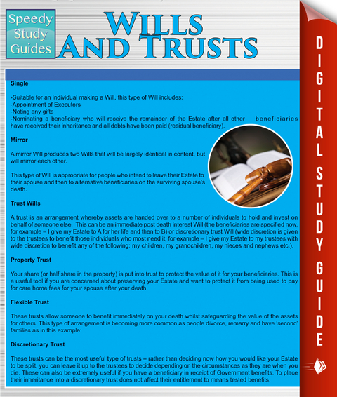 Wills And Trusts (Speedy Study Guides) -  Speedy Publishing