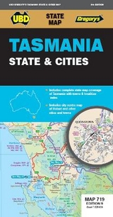 Tasmania State & Cities Map 719 9th ed (waterproof) - UBD Gregory's