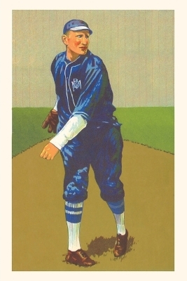 Vintage Journal Baseball Player in Blue Uniform