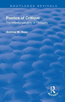 Poetics of Critique - Andrew W. Hass