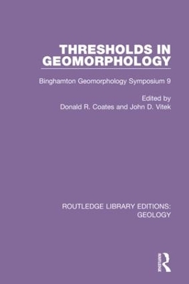 Thresholds in Geomorphology - 