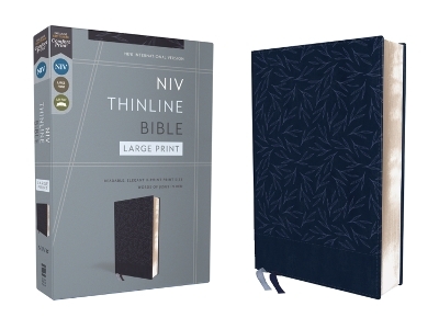 NIV, Thinline Bible, Large Print, Leathersoft, Navy, Red Letter, Comfort Print -  NIV