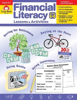 Financial Literacy Lessons and Activities, Grade 6 - 8 Teacher Resource -  Evan-Moor Educational Publishers