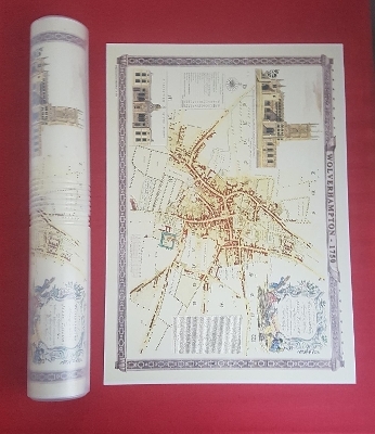 Wolverhampton 1750 - Old Map Supplied Rolled in a Clear Two-Part Screw Presentation tube - Print Size 45cm x 32cm - Mapseeker Archive Publishing