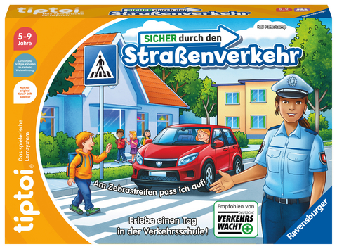 Ravensburger tiptoi Spiel 00173 - Sicher durch den Straßenverkehr - Lernspiel ab 5 Jahren, lehrreiches Verkehrsspiel für Jungen und Mädchen, für 1-4 Spieler - Kai Haferkamp