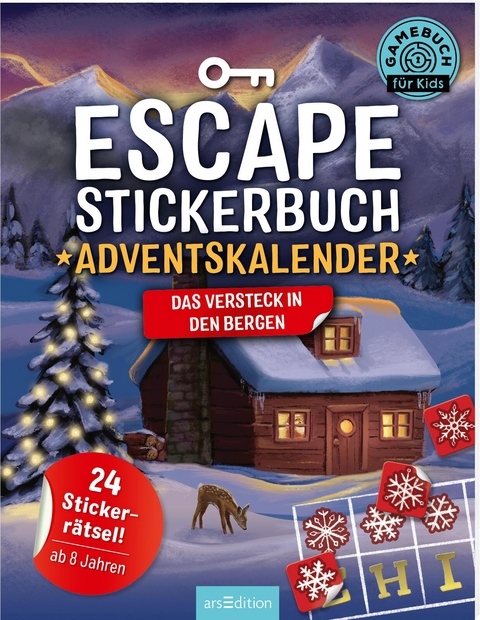 Escape-Stickerbuch – Adventskalender – Das Versteck in den Bergen - Philip Kiefer