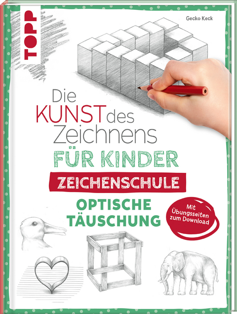 Die Kunst des Zeichnens für Kinder Zeichenschule - Optische Täuschung - Gecko Keck