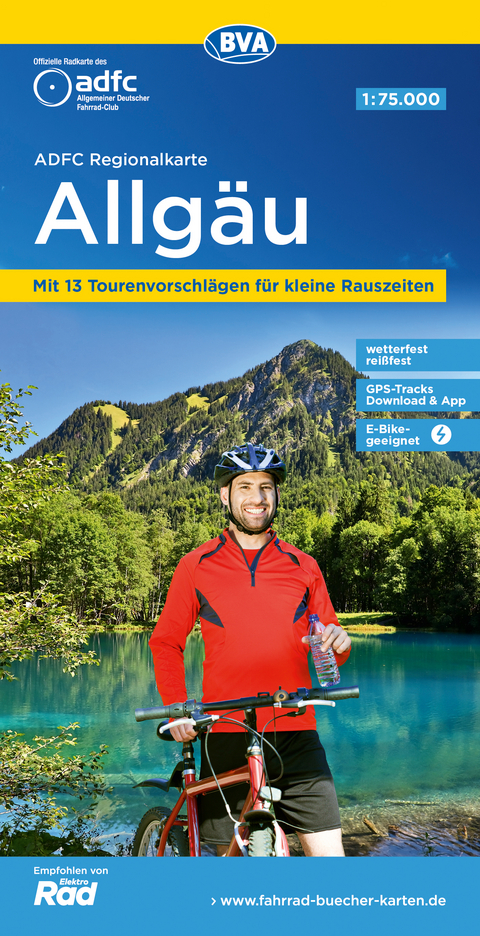 Allgäu 1:75.000, reiß- und wetterfest, E-Bike-geeignet, GPS-Tracks-Download - 