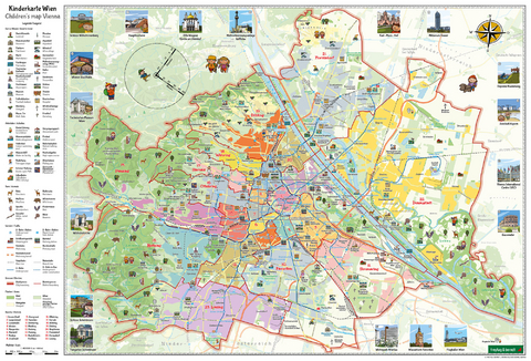 Kinderkarte Wien, Poster metallbestäbt 1:40.000, freytag & berndt - Arthur Fürnhammer