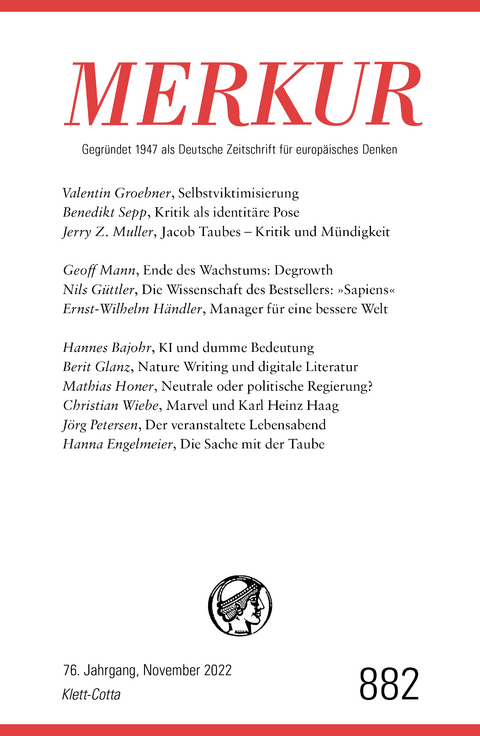 MERKUR Gegründet 1947 als Deutsche Zeitschrift für europäisches Denken - 11/2022 - 