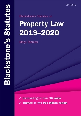 Blackstone's Statutes on Property Law 2019-2020 - Meryl Thomas