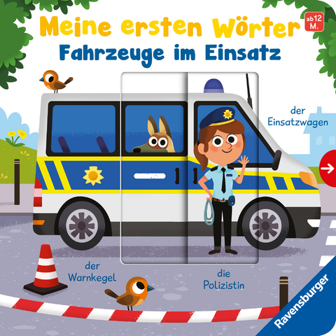 Meine ersten Wörter: Fahrzeuge im Einsatz - Sprechen lernen mit großen Schiebern und Sachwissen für Kinder ab 12 Monaten - Mila Rulff