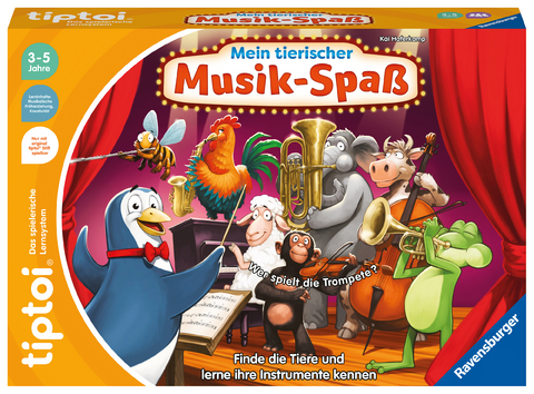 Ravensburger tiptoi Spiel 00169 Mein tierischer Musik-Spaß, Lernspiel für 1-4 Kinder von 3-5 Jahren - Kai Haferkamp