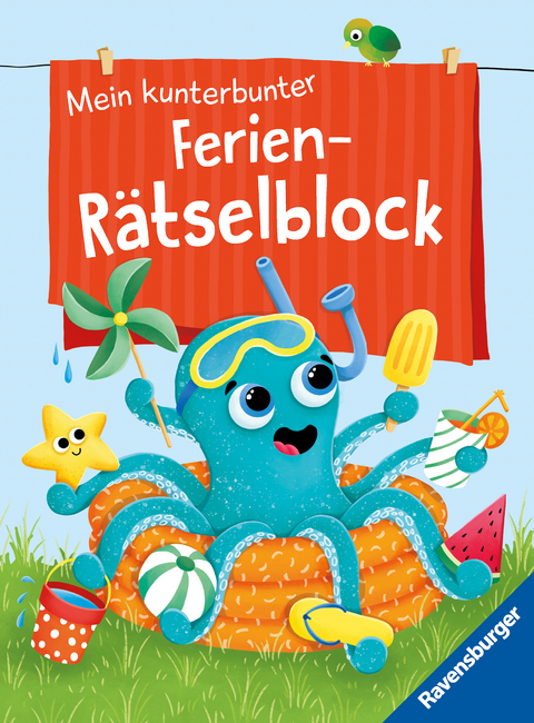 Ravensburger Mein kunterbunter Ferien-Rätselblock - Rätselspaß im Urlaub, auf Reisen oder Zuhause - Rätselblock ab 7 Jahre - Tanja Bürgermeister