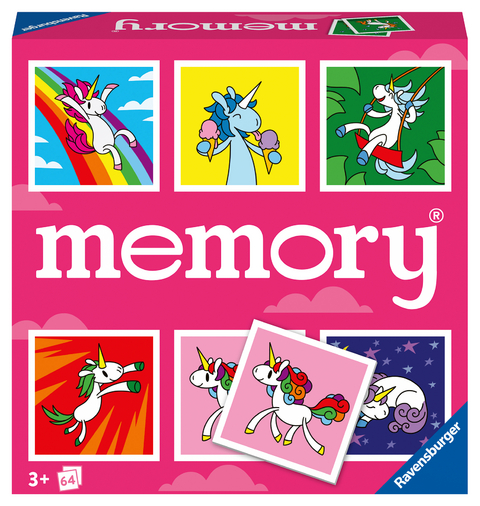 Ravensburger - 20999 - memory® Einhörner - der Spieleklassiker für Einhorn-Fans, Merkspiel für 2-8 Spieler ab 3 Jahren - William H. Hurter